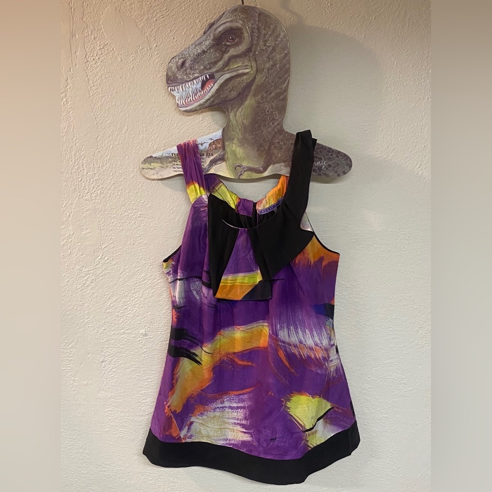 Sugarlips Tie Neck Ruffle Sleeveless Blouse